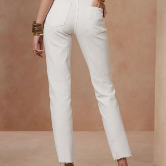 Banana Republic High-Rise Slim Jeans Ankle 26/2 PETITE Distressed White RT$119 - Picture 2 of 12